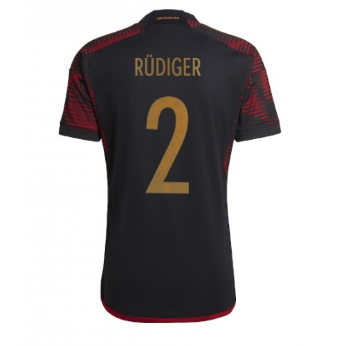 Lacne Muži Futbalové dres Nemecko Antonio Rudiger #2 MS 2022 Krátky Rukáv - Preč